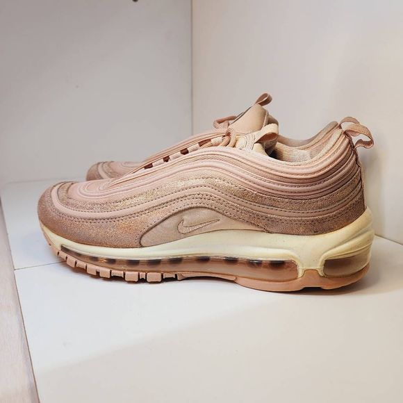 Nike Air MAX 97 SE Particle Beige Sparkly Suede Pink Sneakers AV8198-200 Women S - Picture 1 of 5